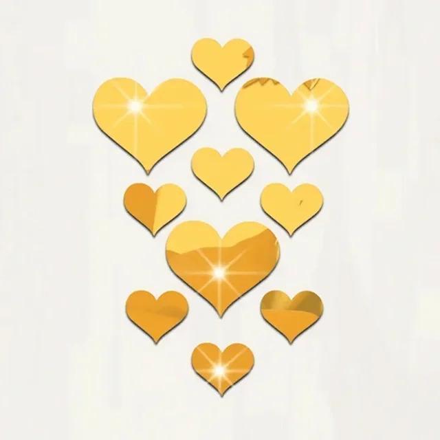 Stunning Golden Heart Acrylic Stickers - Perfect For Home Decir